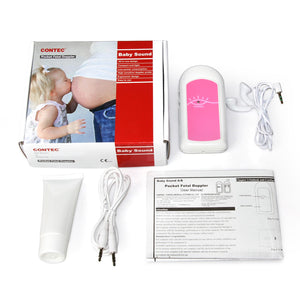 CONTEC Fetal Doppler Free Gel BabySound A/B Graded  Home Pregnancy Heart Rate Monitor  Fetal Heart Rate Detector No Radiation