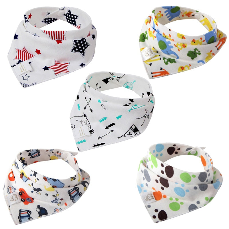 5  bavoirs bébé Bandana coton