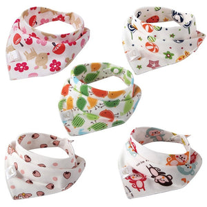 5  bavoirs bébé Bandana coton